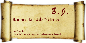 Barasits Jácinta névjegykártya